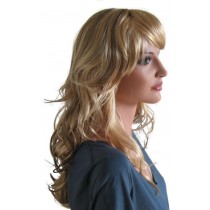 Blonde Perücke mit brünetten Haarsträhnen 60 cm 'BL027'