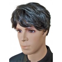 перука за мъже човешки коси черно със сиво 'M004'